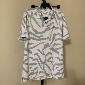 Oakley Gray & White Golf Polo Shirt